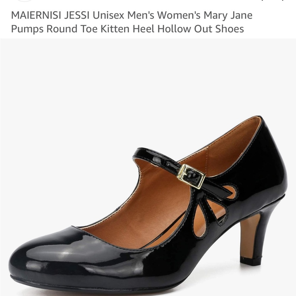 Unisex Black patent leather heels